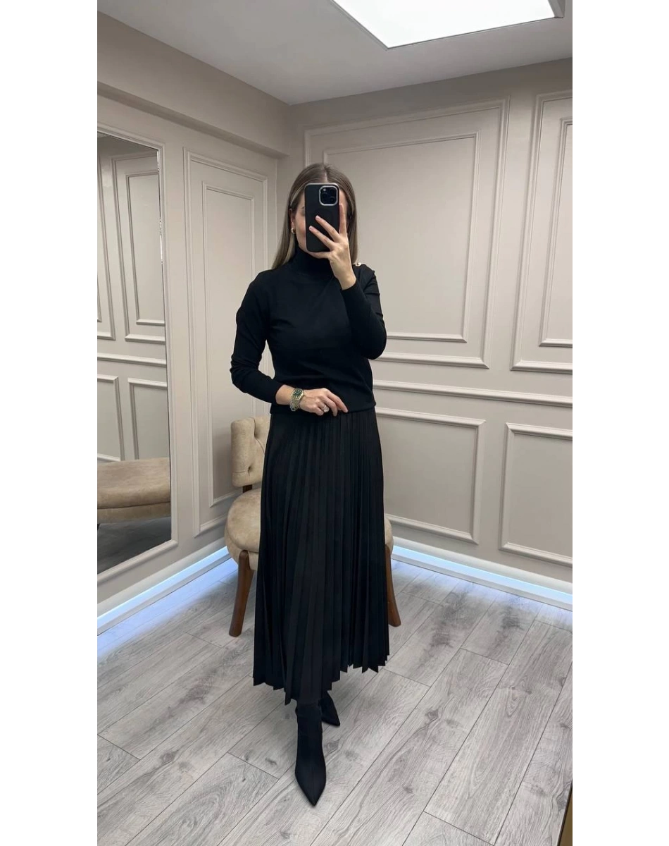 Ceremony 6622 Siyah Süet Etek