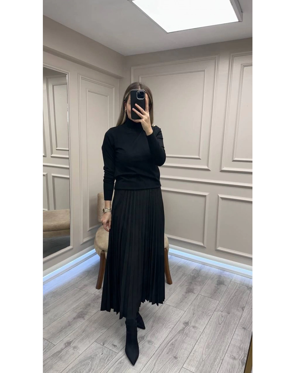 Ceremony 6622 Siyah Süet Etek