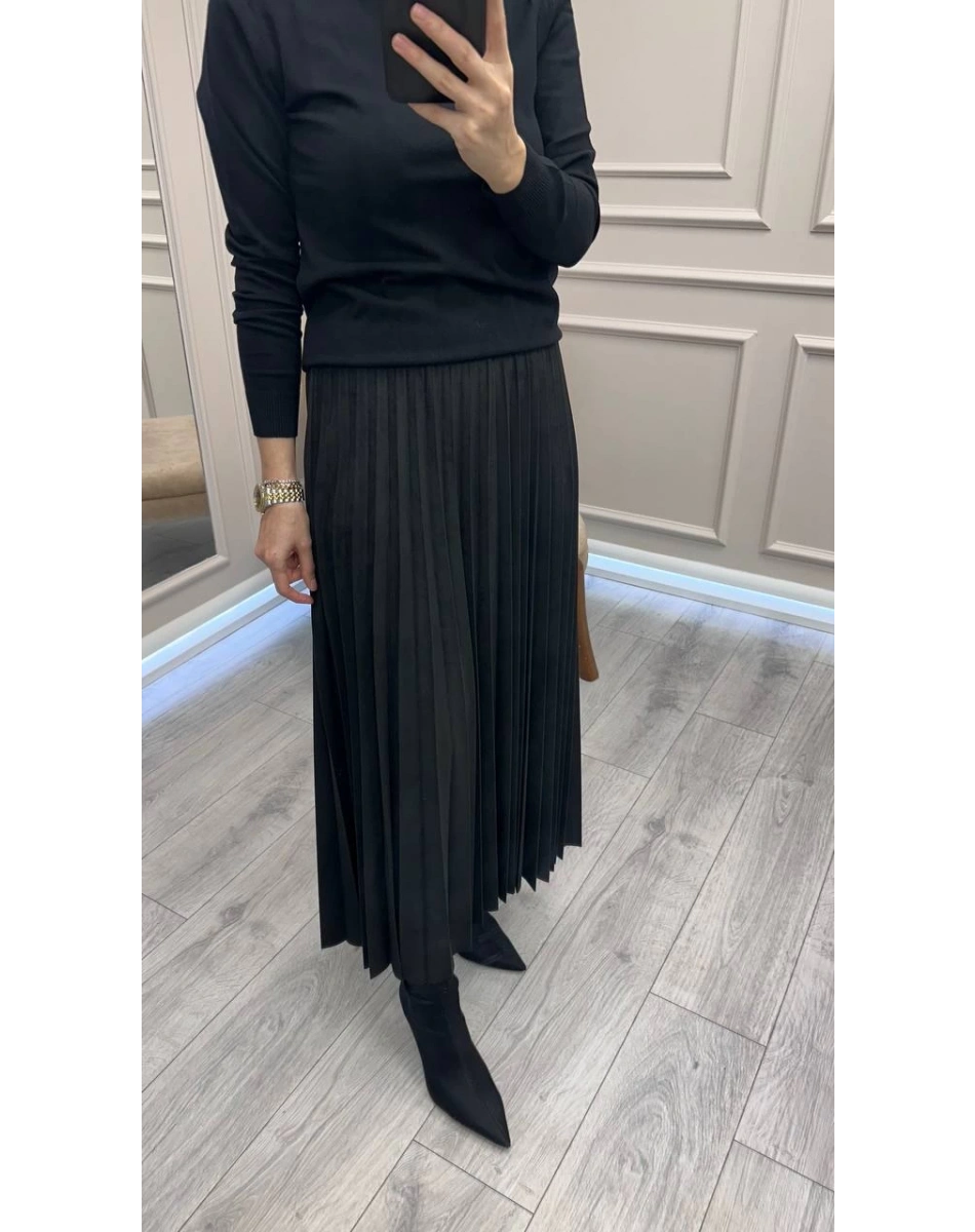 Ceremony 6622 Siyah Süet Etek