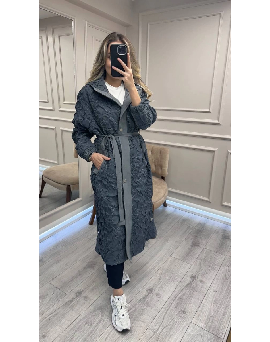 Ceremony 6806 Gri Çıtçıt Detaylı Kap