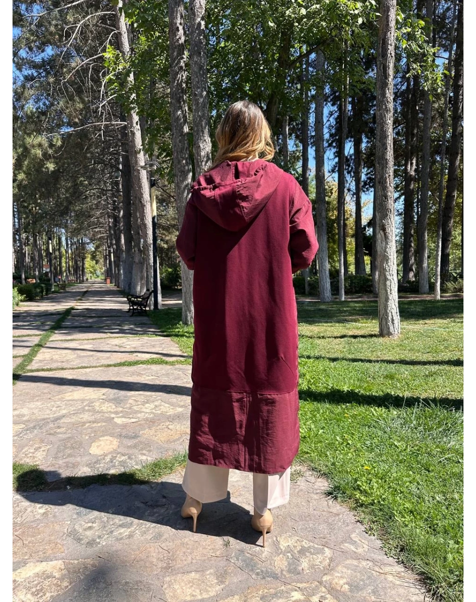 Ceremony 6811 Bordo Fermuar Cep Detaylı Kap