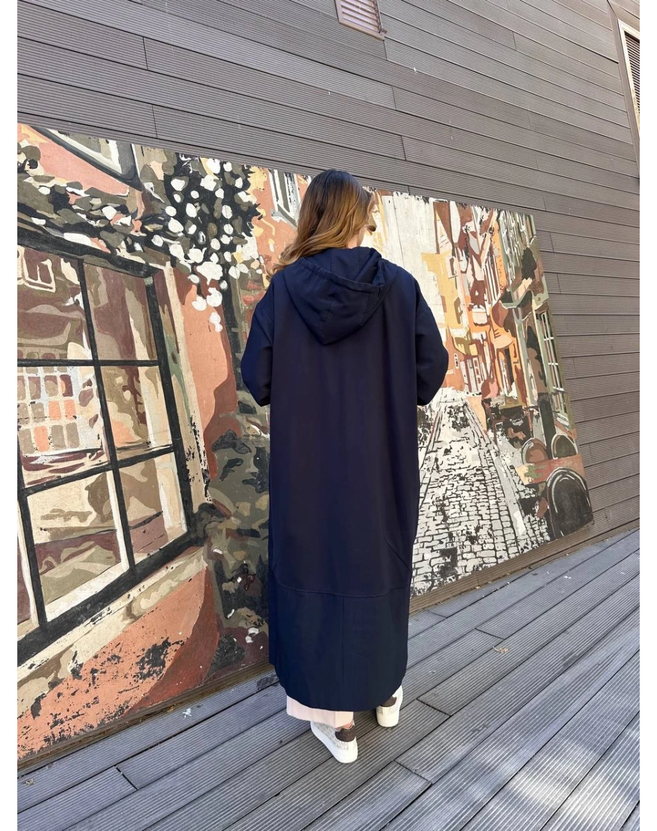 Ceremony 6811 Lacivert Fermuar Cep Detaylı Kap 