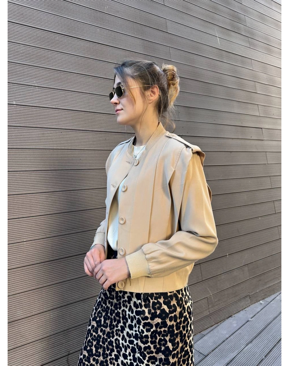 Ceremony 6817 Camel Apoletli Kısa Ceket