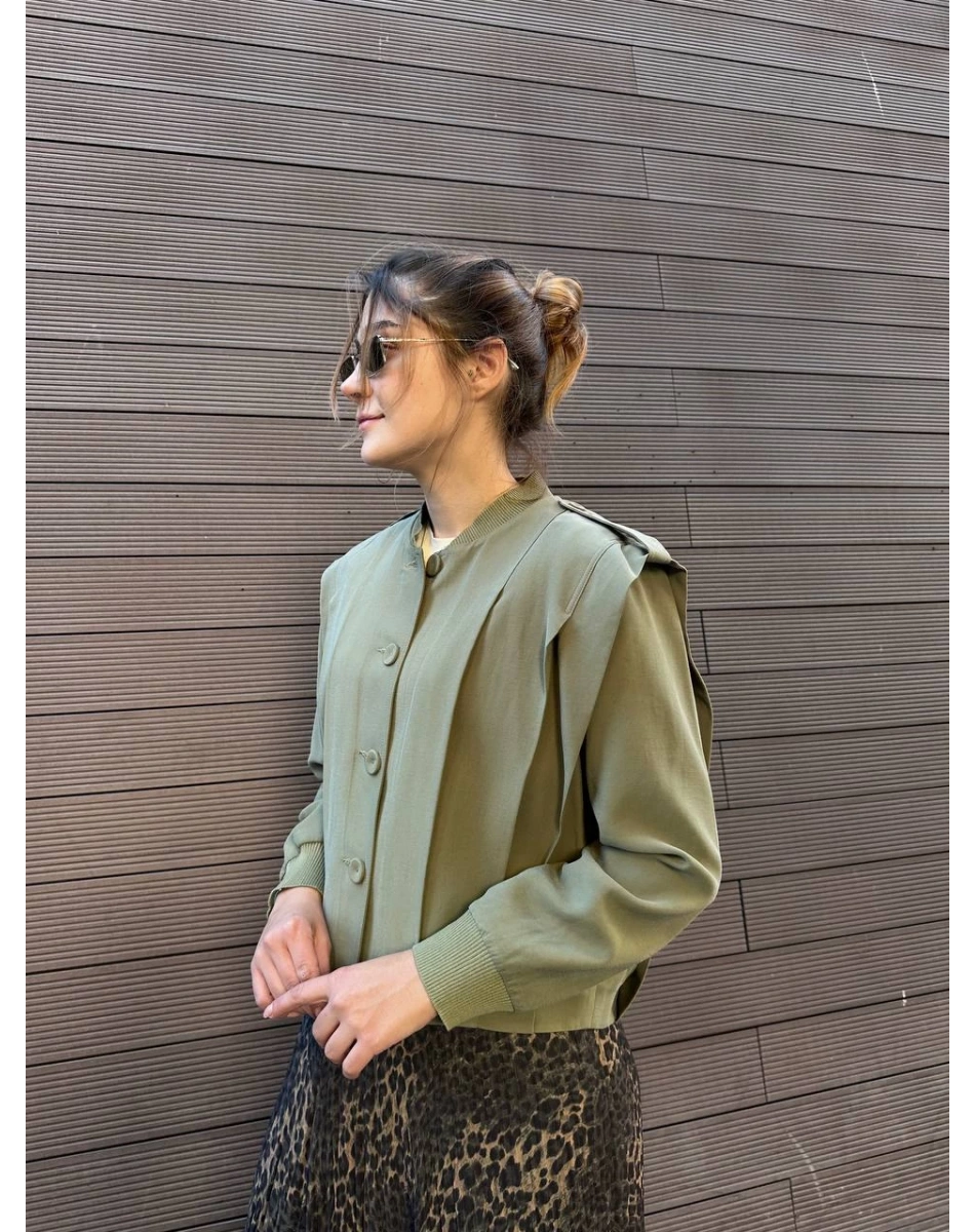 Ceremony 6817 Haki Apoletli Kısa Ceket