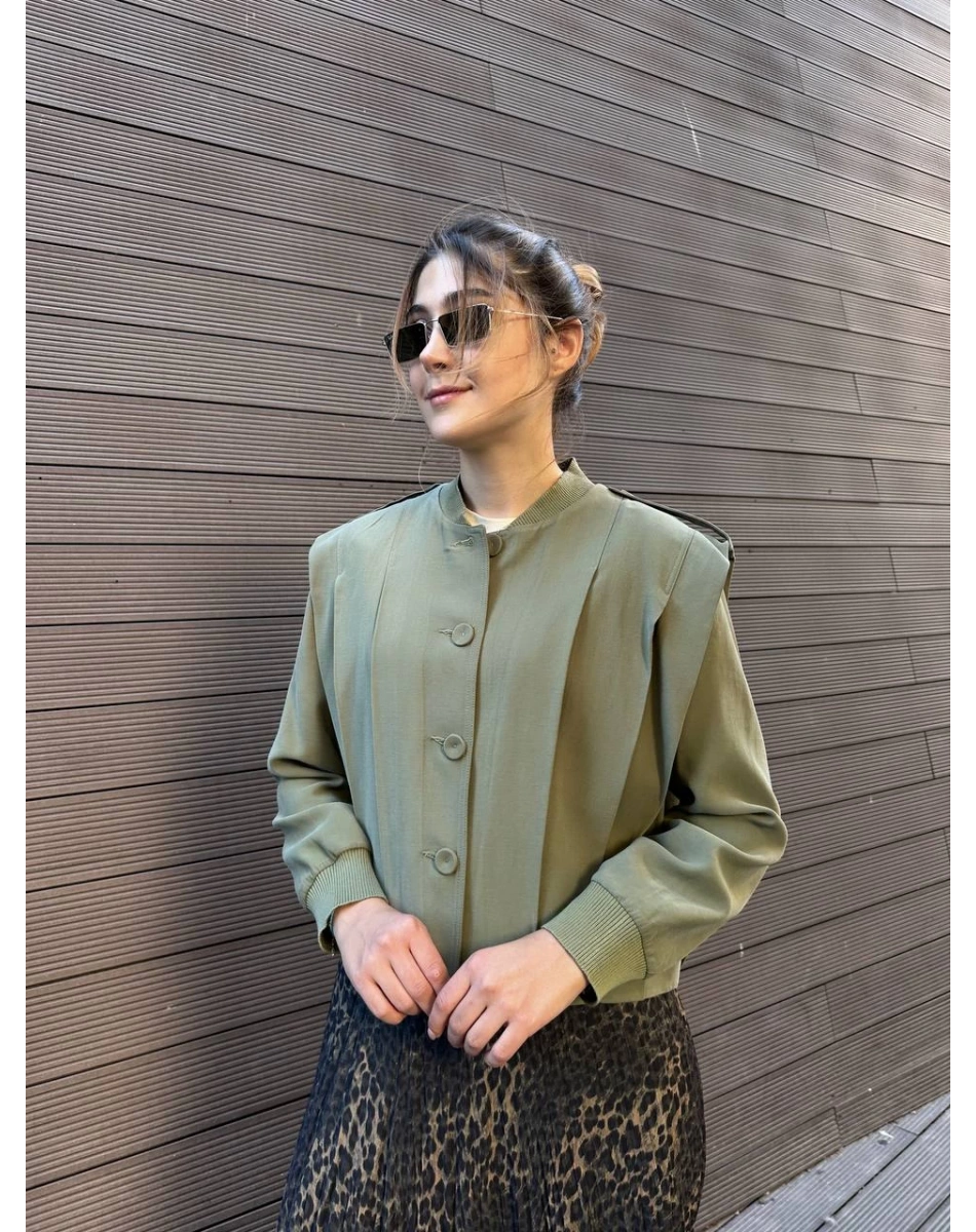 Ceremony 6817 Haki Apoletli Kısa Ceket