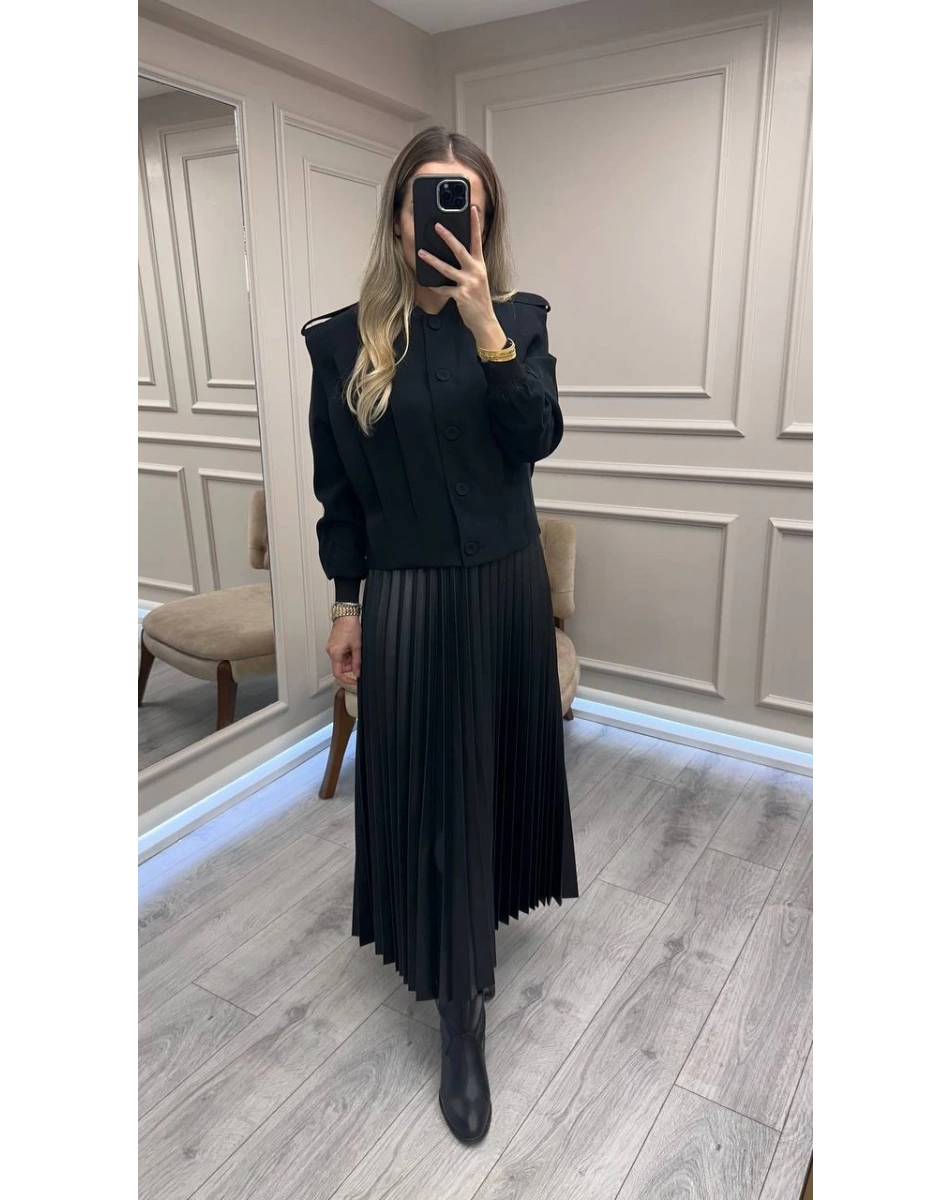 Ceremony 6817 Siyah Apoletli Kısa Ceket