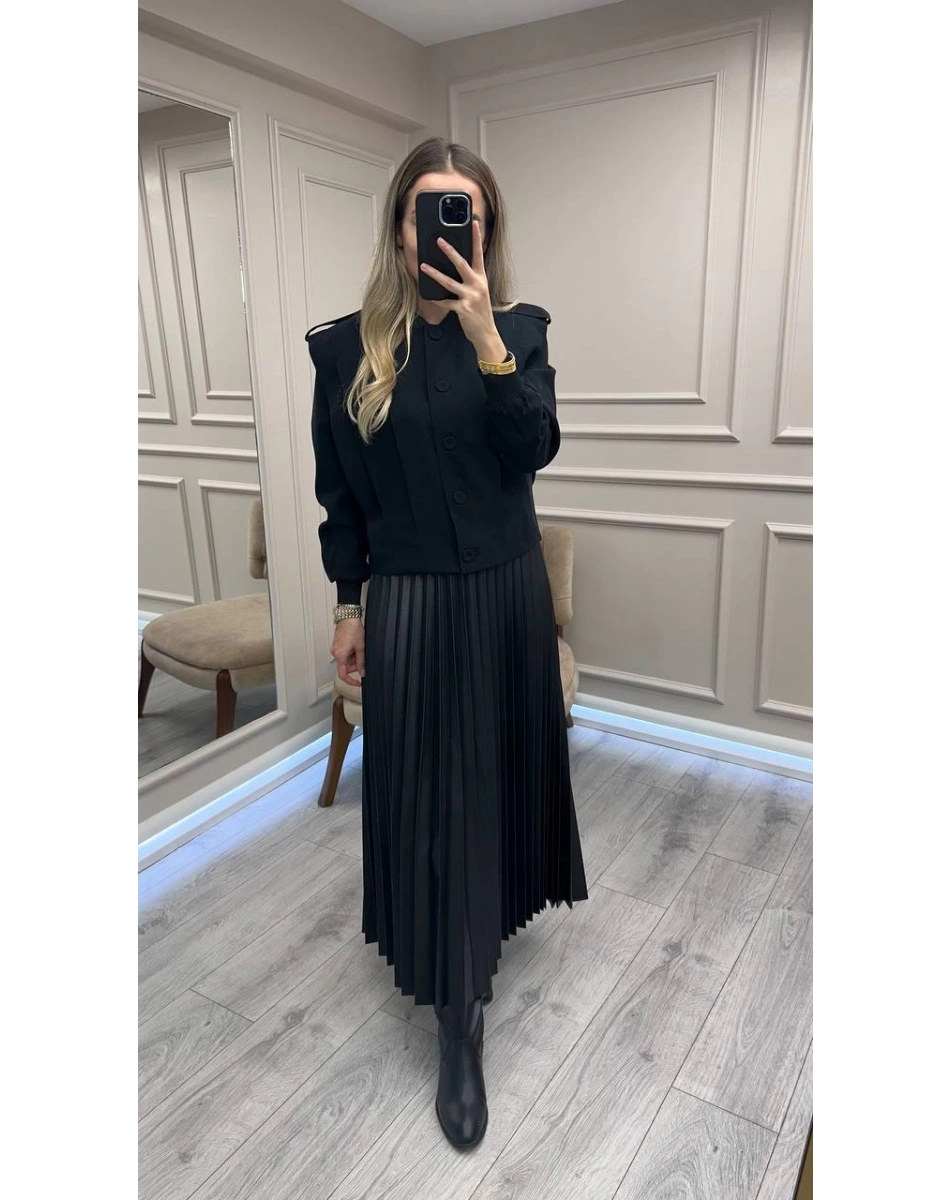 Ceremony 6817 Siyah Apoletli Kısa Ceket