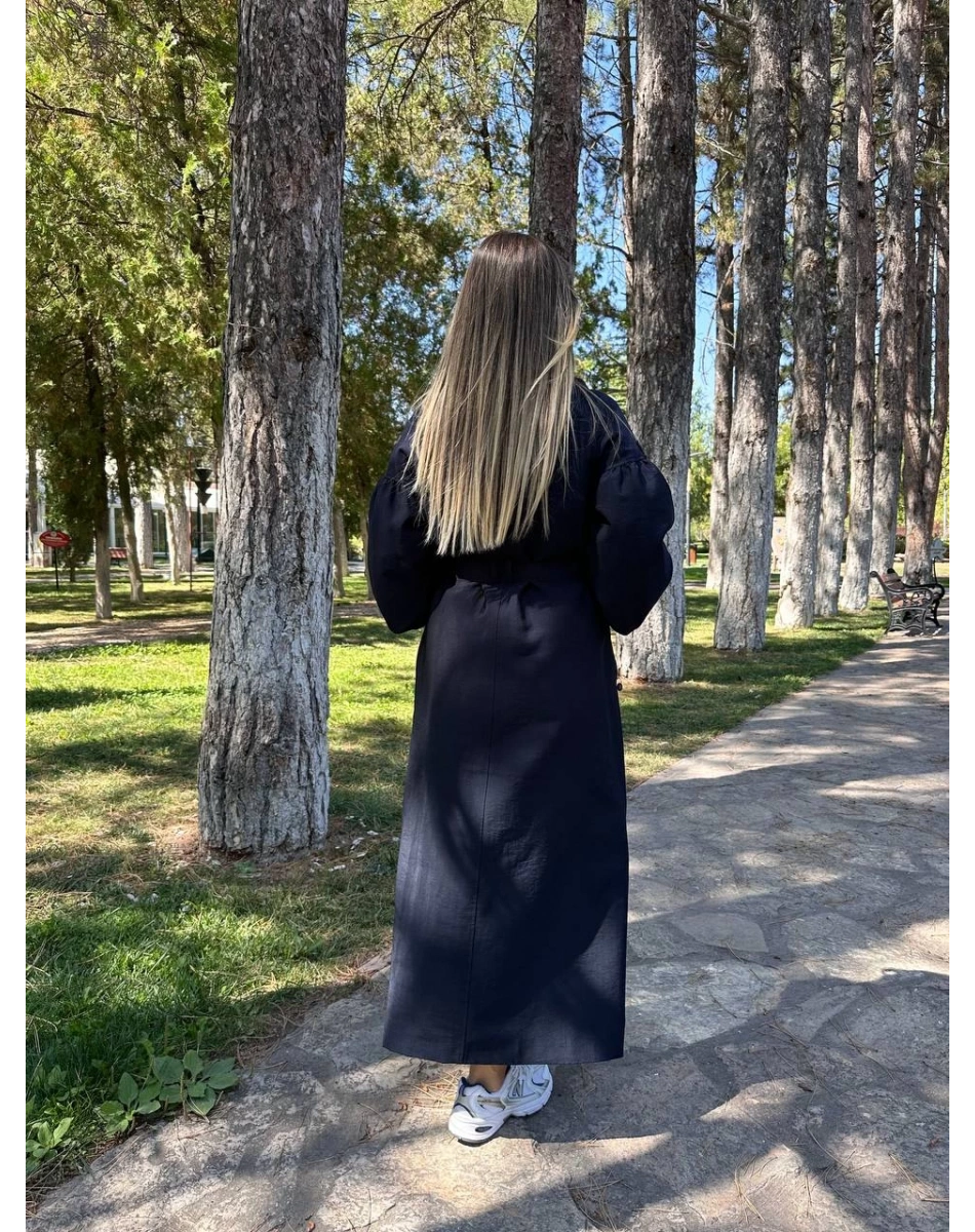 Ceremony 6840 Lacivert Dantel Detaylı Kap