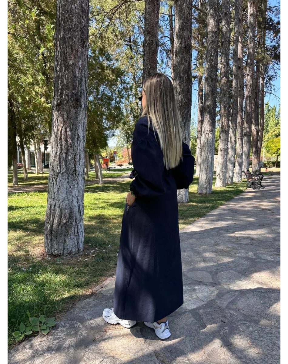 Ceremony 6840 Lacivert Dantel Detaylı Kap