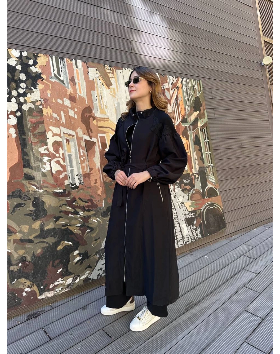 Ceremony 6840 Siyah Dantel Detaylı Kap