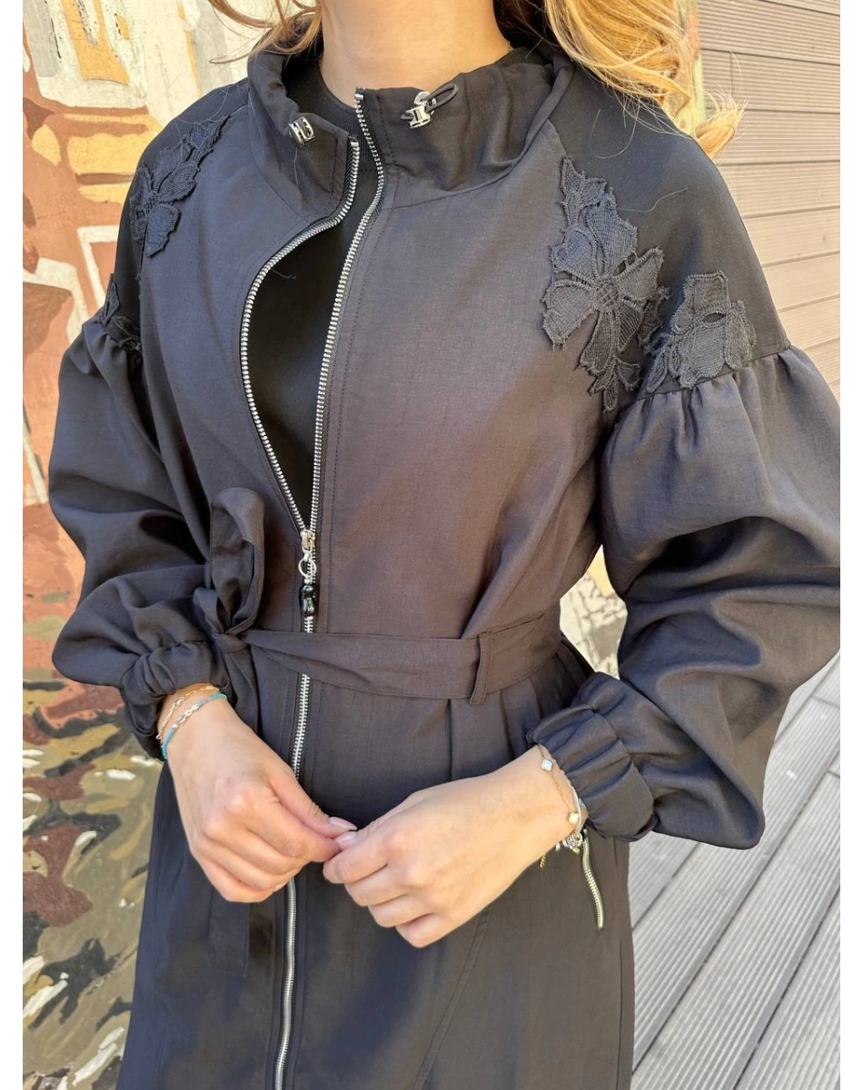 Ceremony 6840 Siyah Dantel Detaylı Kap