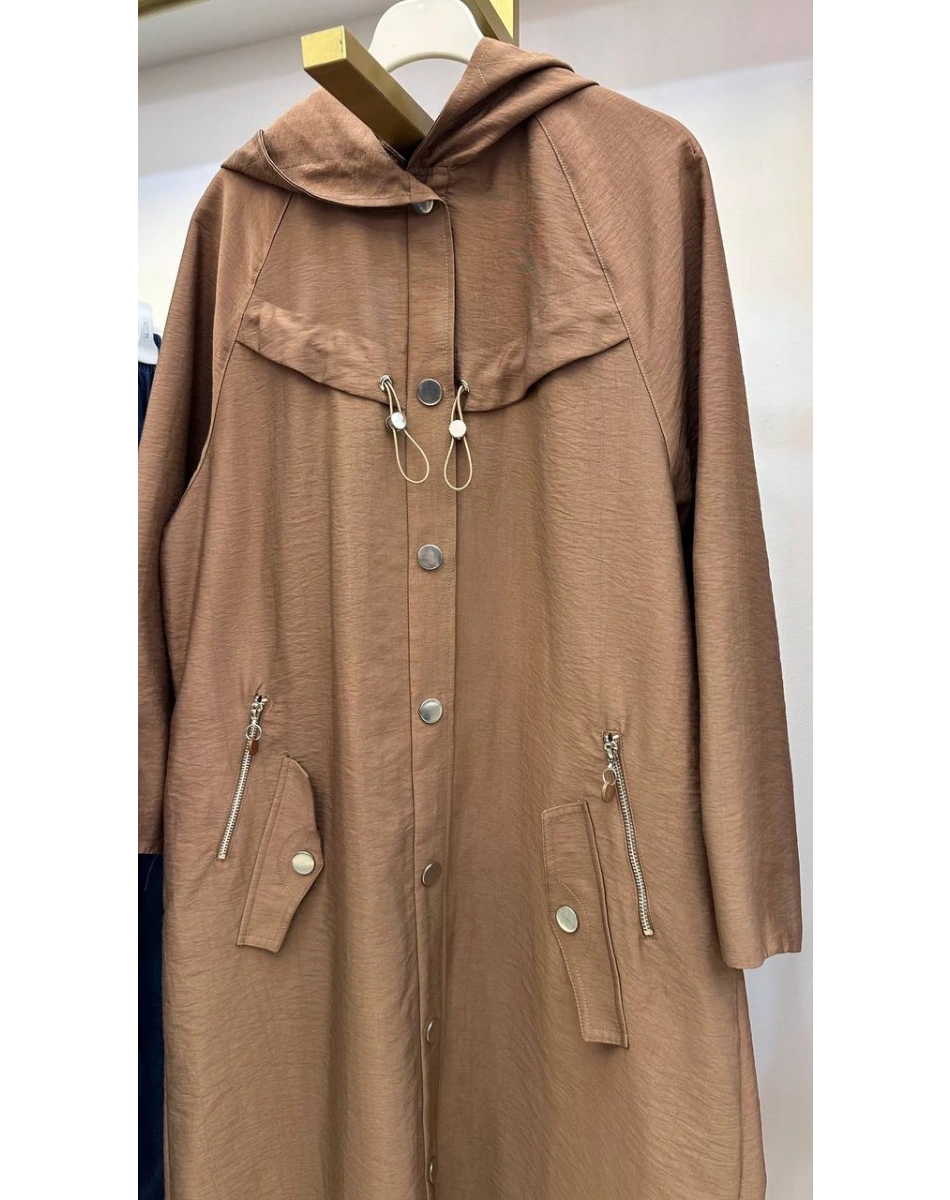 Ceremony 6844 Camel Fermuar Detaylı Kap