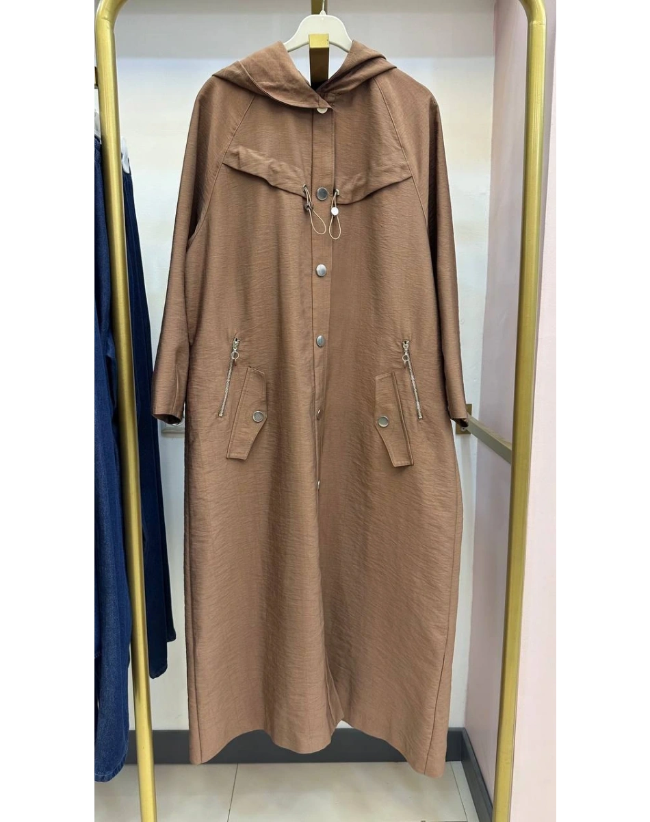 Ceremony 6844 Camel Fermuar Detaylı Kap