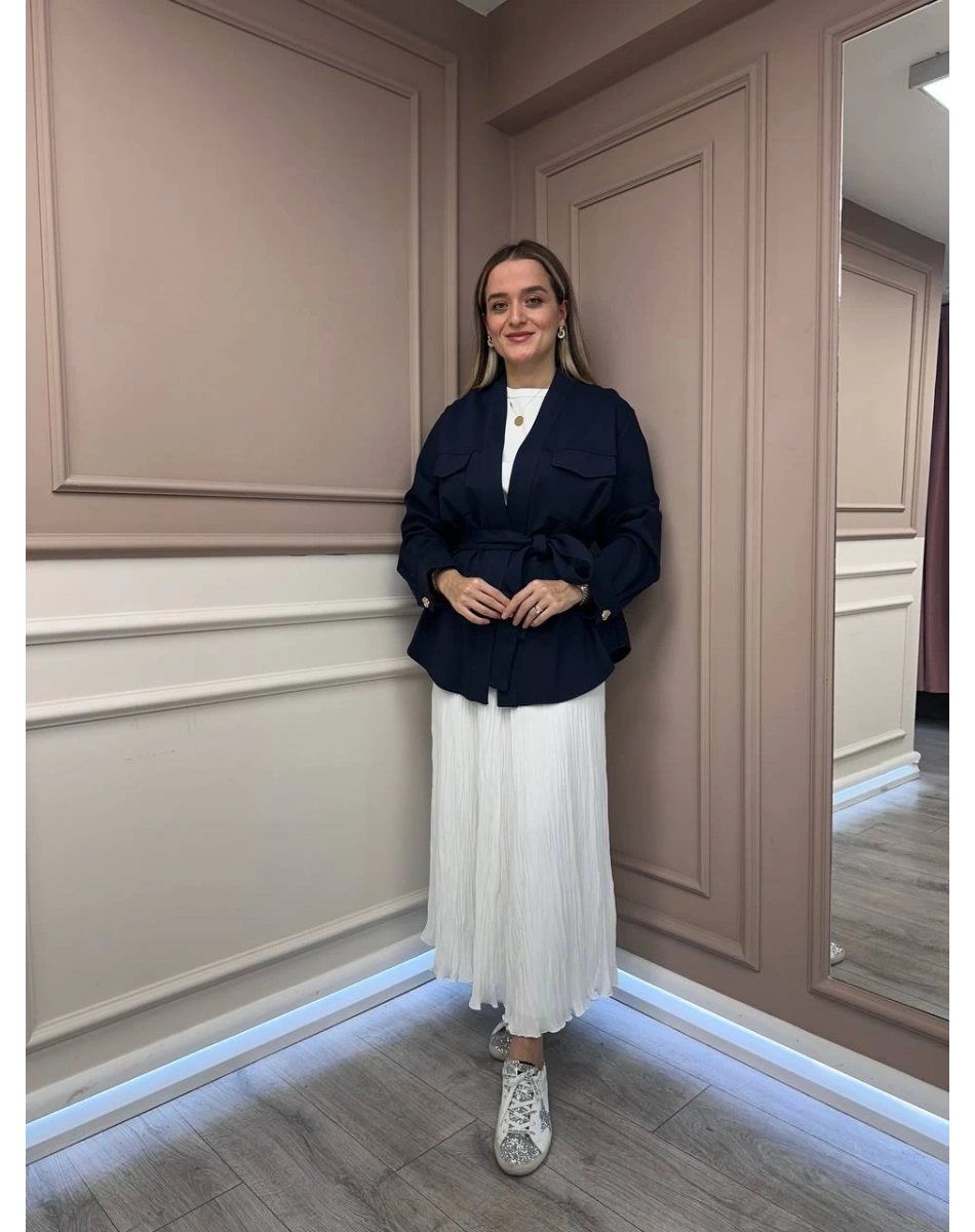 Ceremony 6849 Lacivert Önü Açık Şal Yaka Ceket