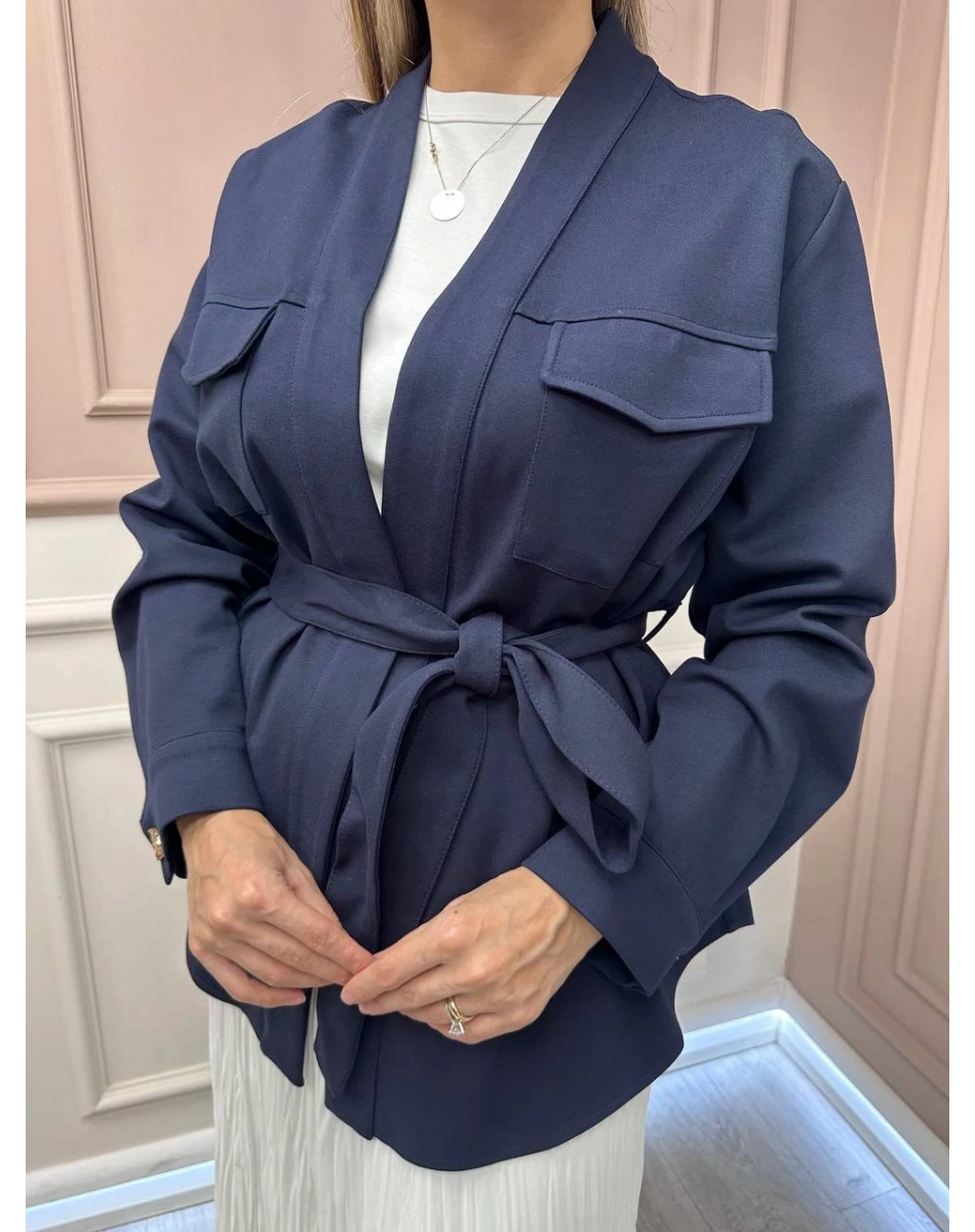 Ceremony 6849 Lacivert Önü Açık Şal Yaka Ceket