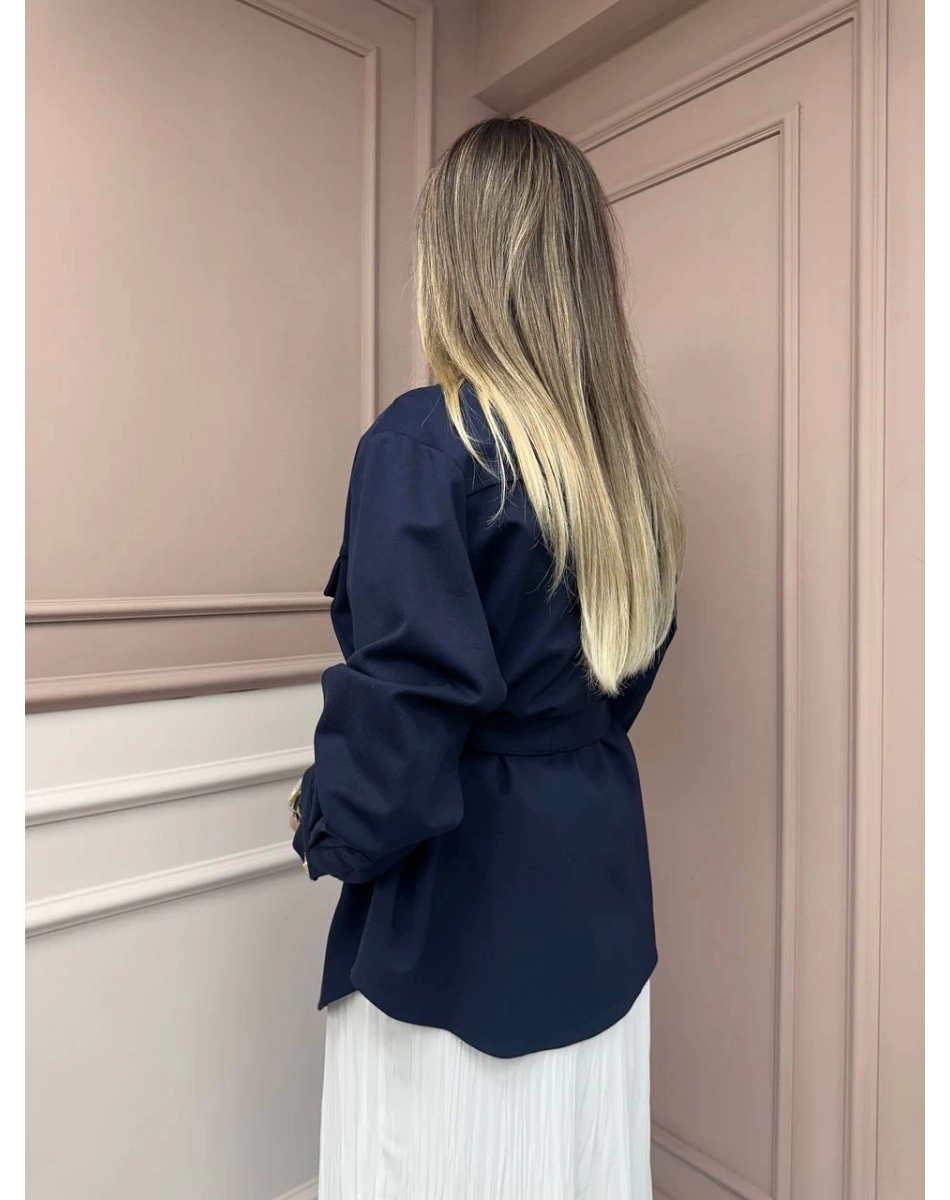 Ceremony 6849 Lacivert Önü Açık Şal Yaka Ceket