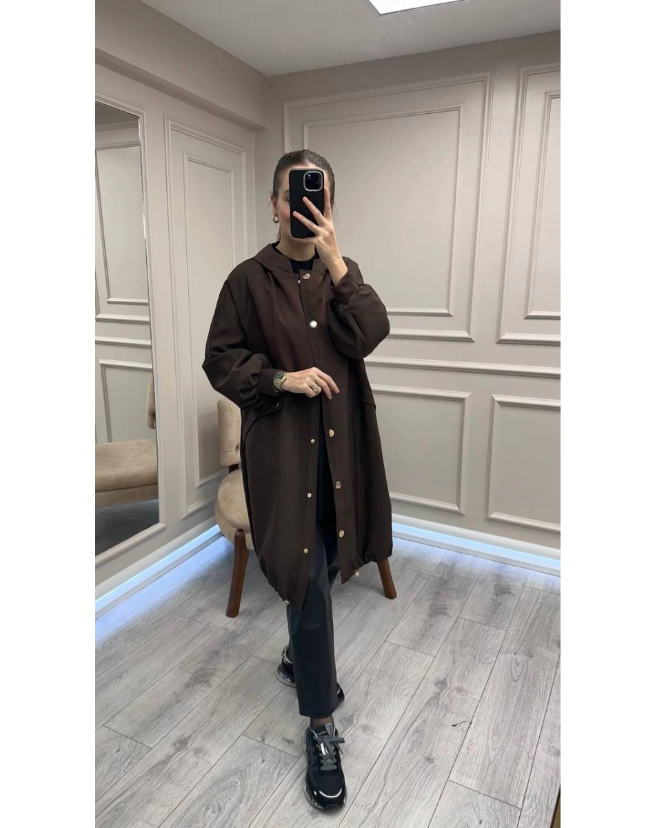 Ceremony 6856 Kahverengi Önü Çıtçıtlı Kap