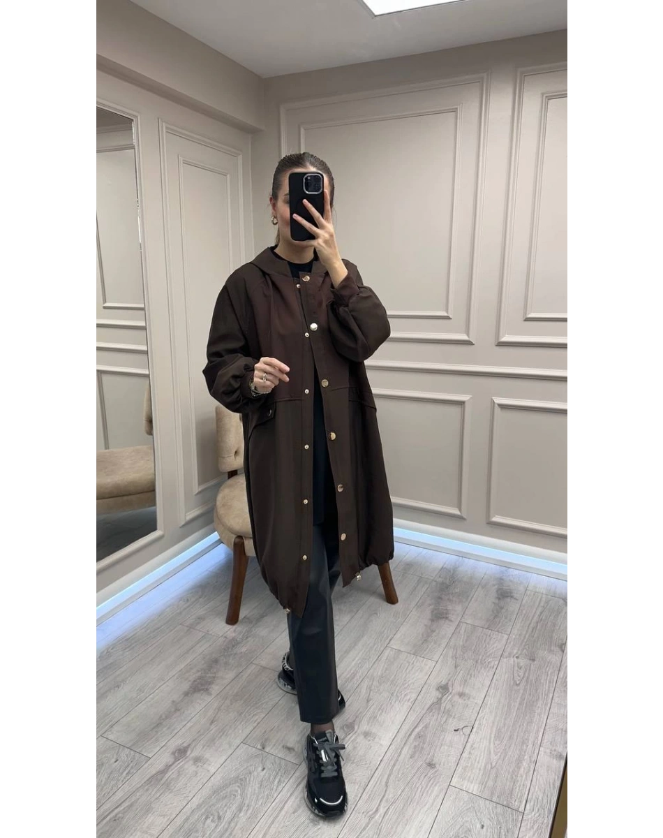 Ceremony 6856 Kahverengi Önü Çıtçıtlı Kap