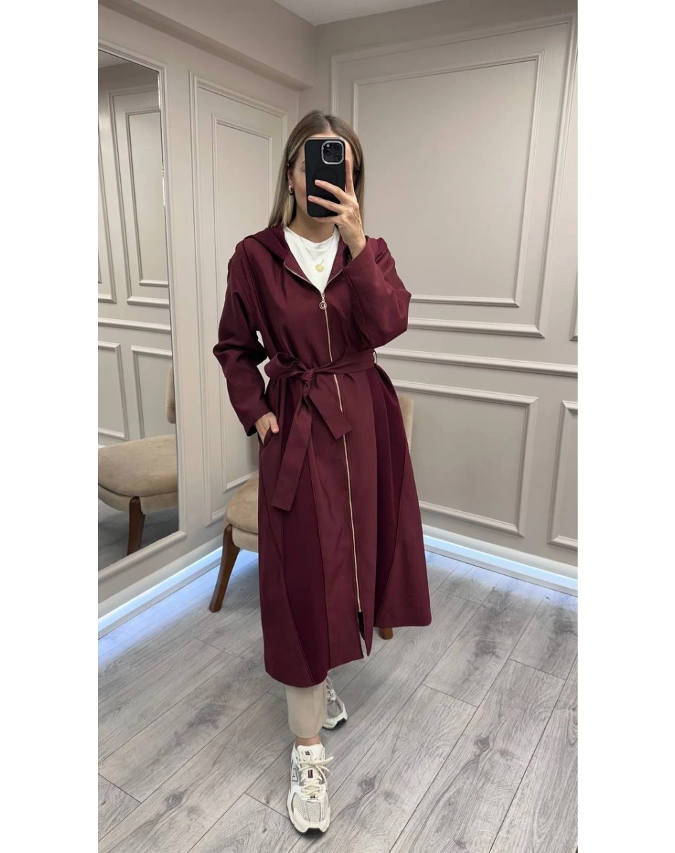 Ceremony 6897 Bordo Biye Detaylı Kap