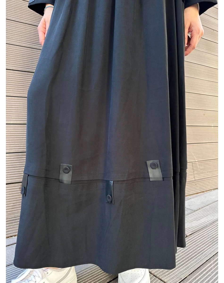 Ceremony 6904 Siyah Düğme Detaylı Etekli Takım