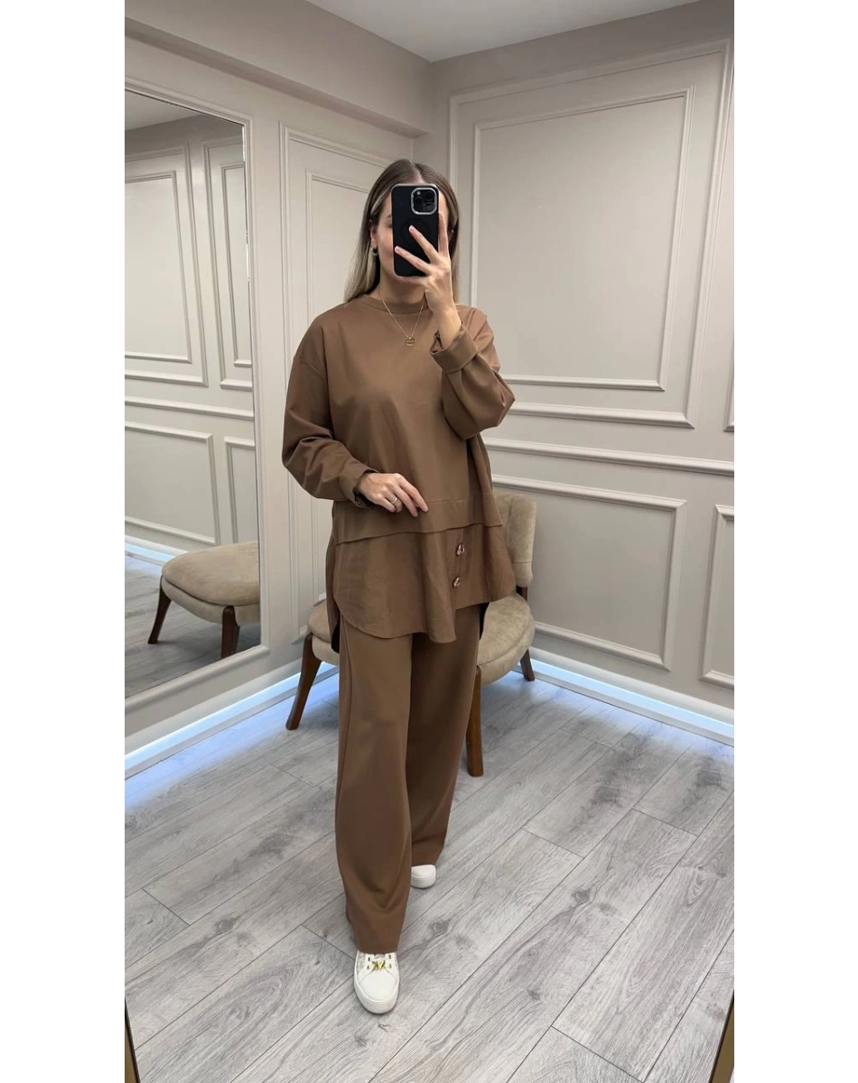 Ceremony 6931 Camel Önü Gold Düğme Detaylı Takım