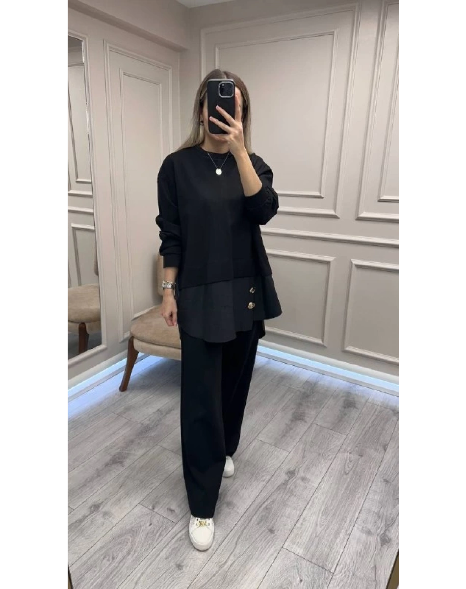 Ceremony 6931 Siyah Önü Gold Düğme Detaylı Takım