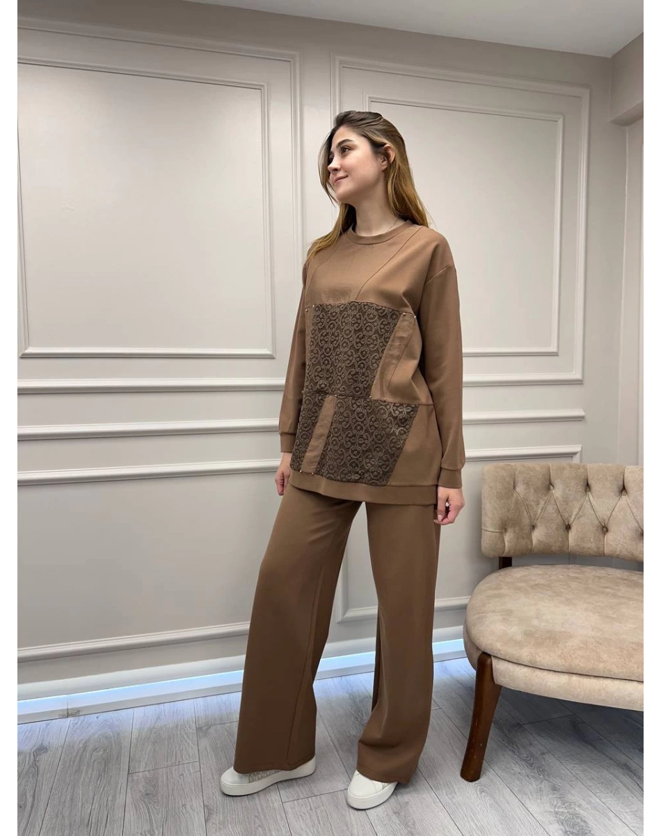 Ceremony 6932 Camel Dantel Detaylı İkili Takım