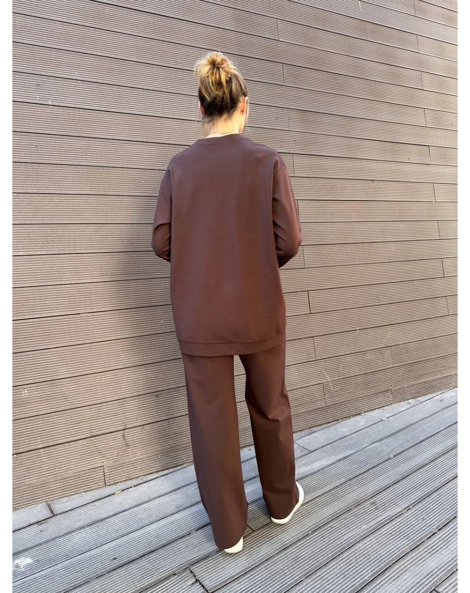 Ceremony 6932 Kahverengi Dantel Detaylı İkili Takım