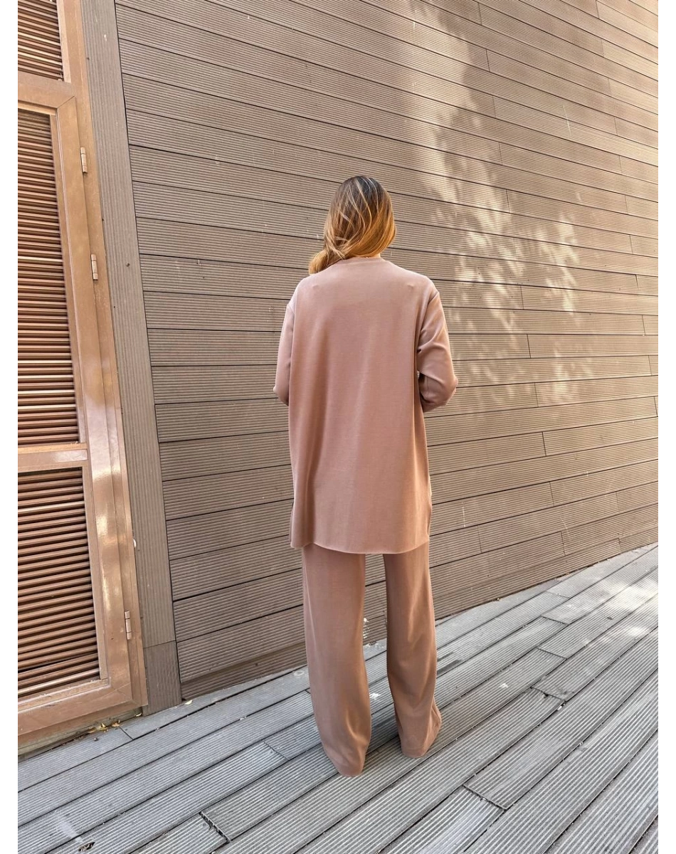 Ceremony 6933 Kahverengi Tek Omzu Deri Ve Aksesuar Detaylı Takım