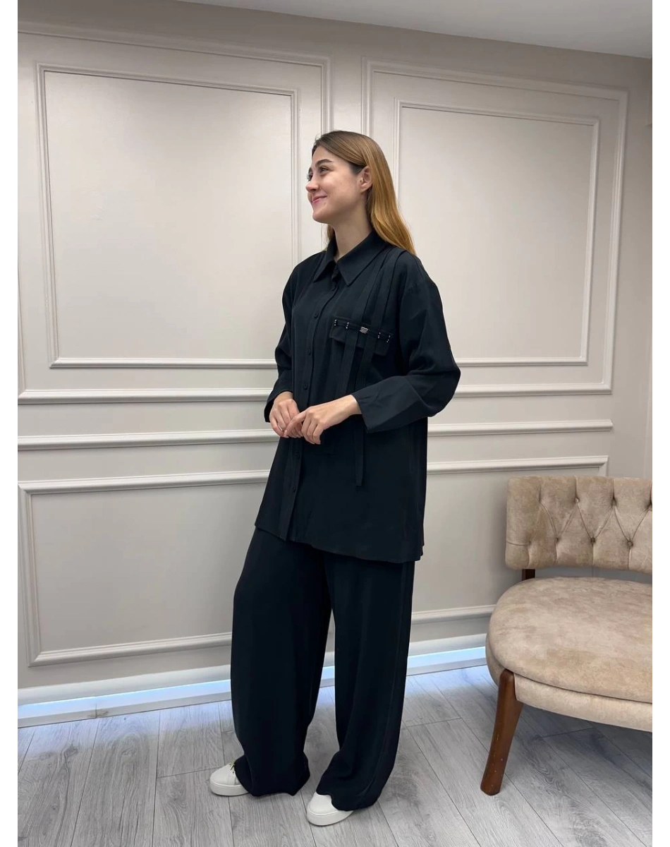 Ceremony 6938 Siyah Cebi İşleme Detaylı Takım