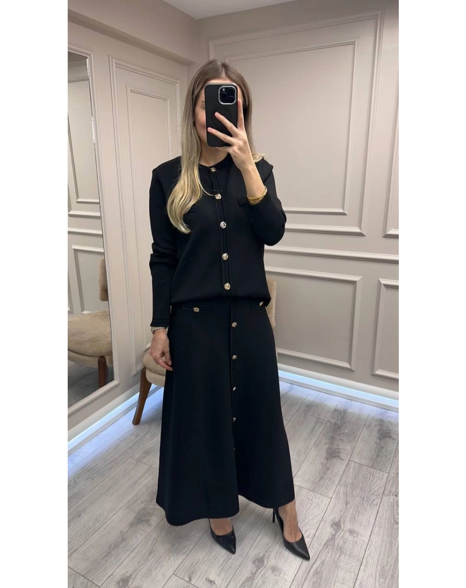 Clande CL250310001 Siyah Etekli İkili Takım