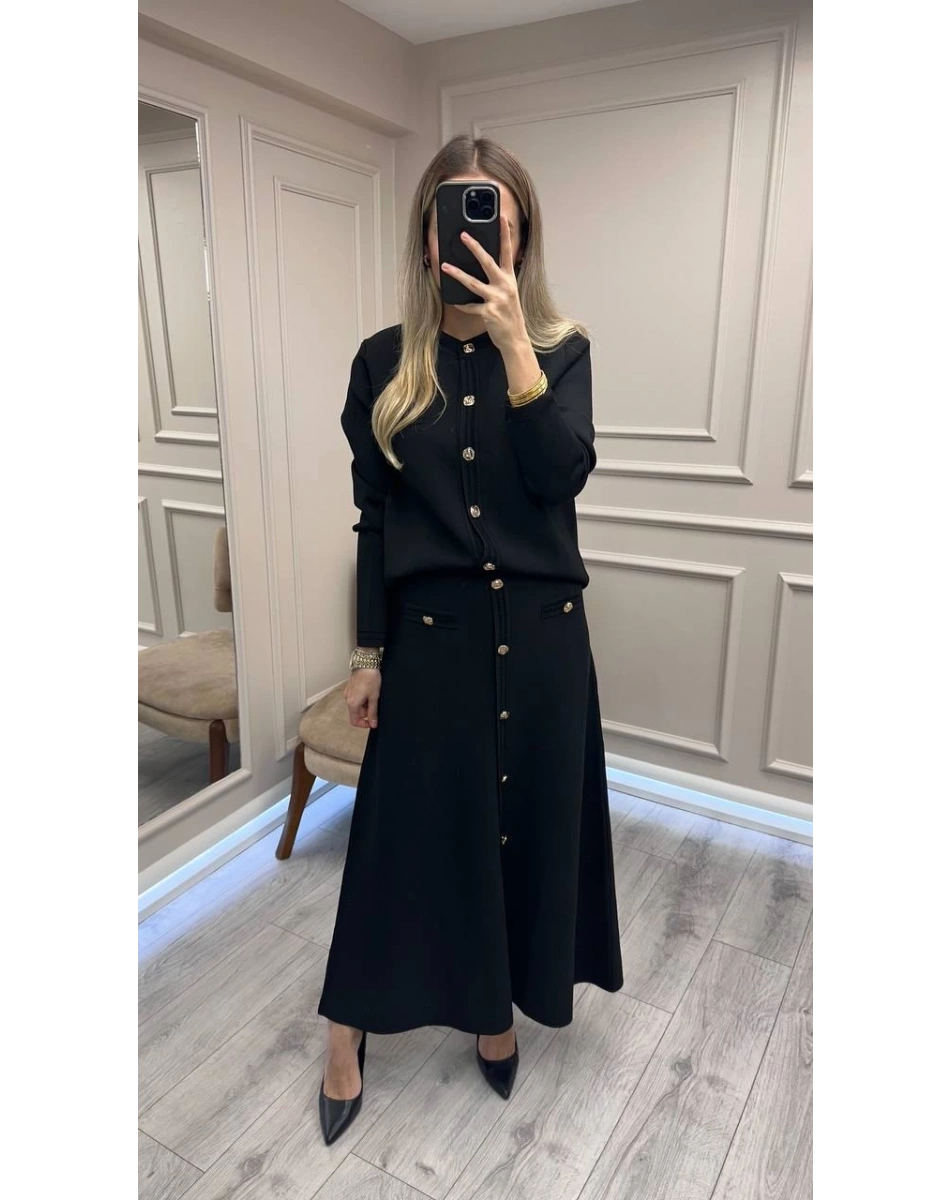 Clande CL250310001 Siyah Etekli İkili Takım