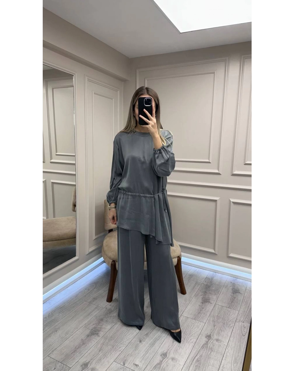 Clande CL3001-1017 Antrasit Bluz Pantolon Takım