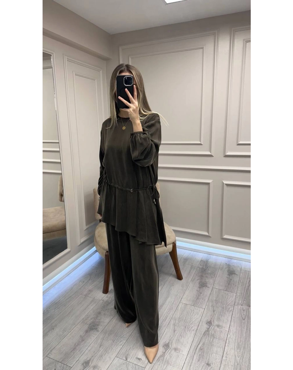 Clande CL3001-1017 Kahve Bluz Pantolon Takım