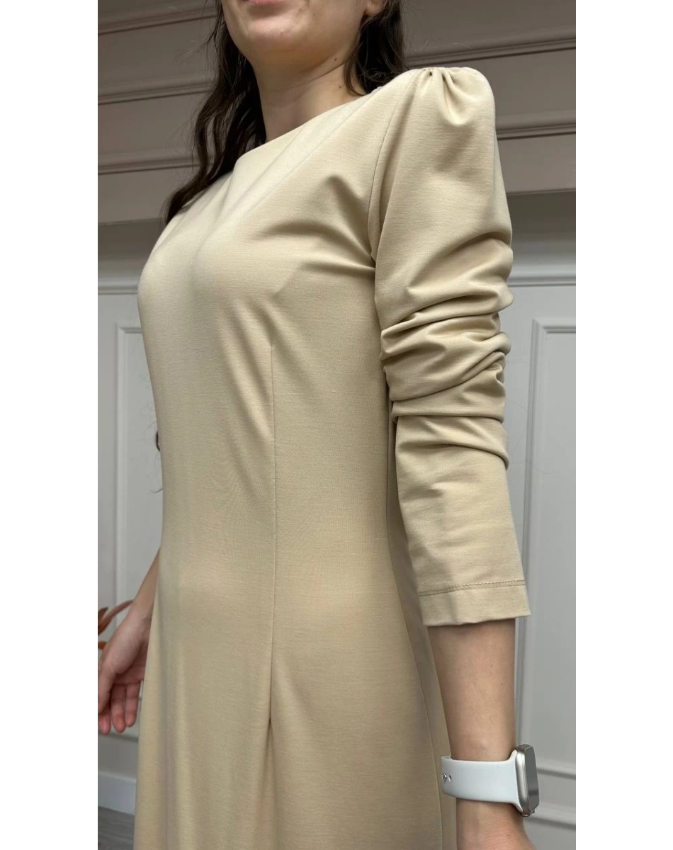 Cloche CL3000 Camel Bambu Penye Kumaş Elbise