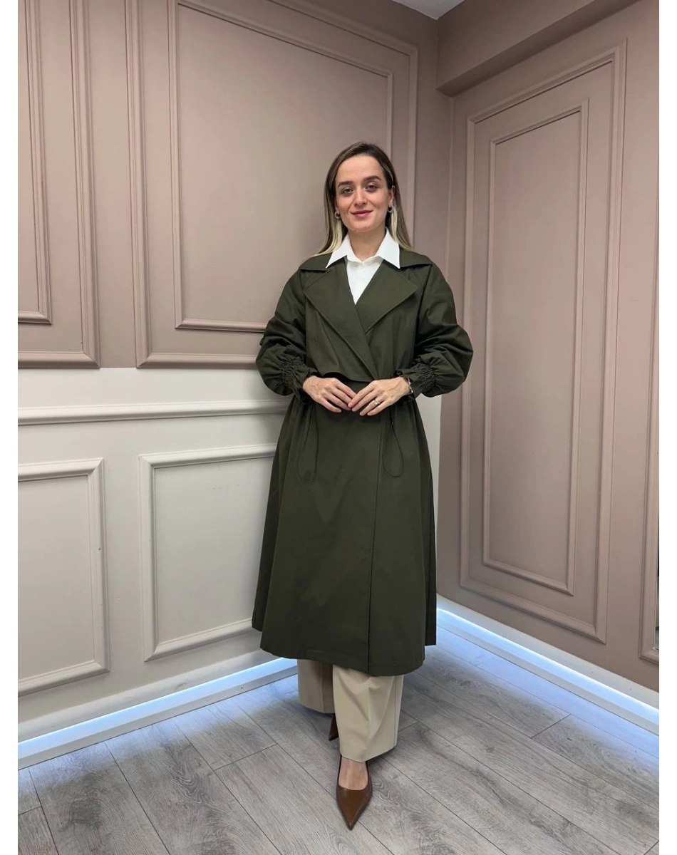 Exquise E25K05103015 Haki Daniele Trençkot