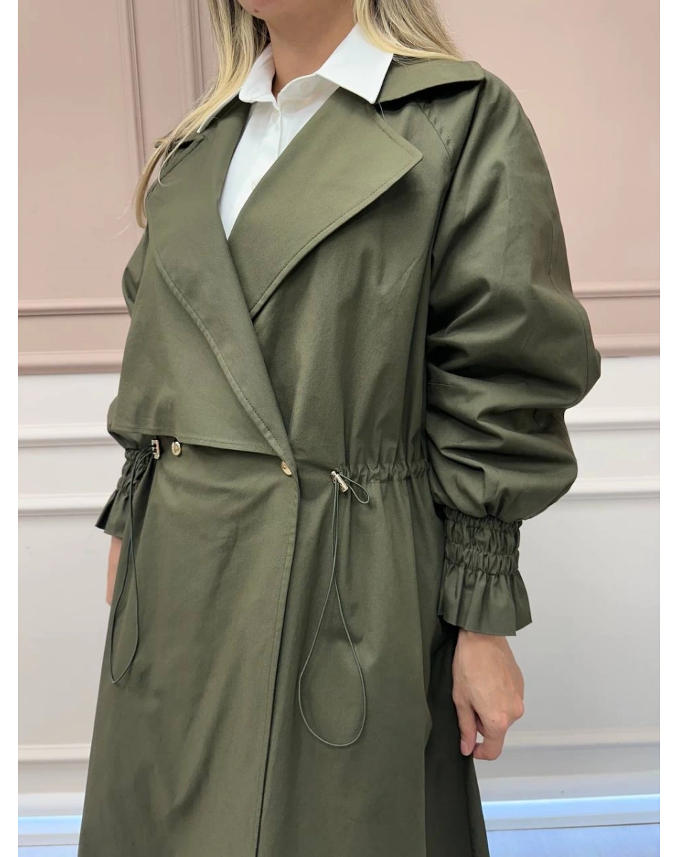 Exquise E25K05103015 Haki Daniele Trençkot