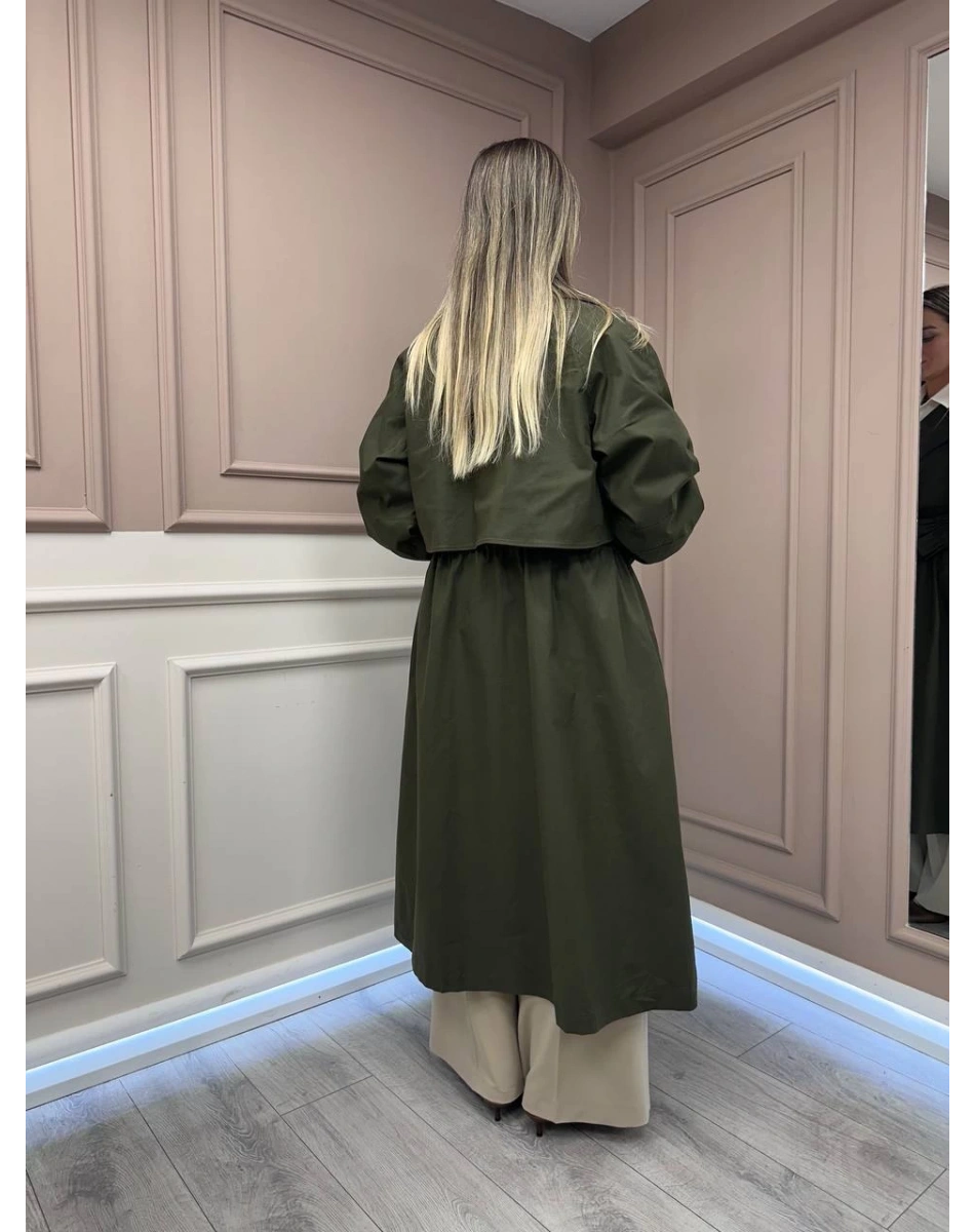 Exquise E25K05103015 Haki Daniele Trençkot