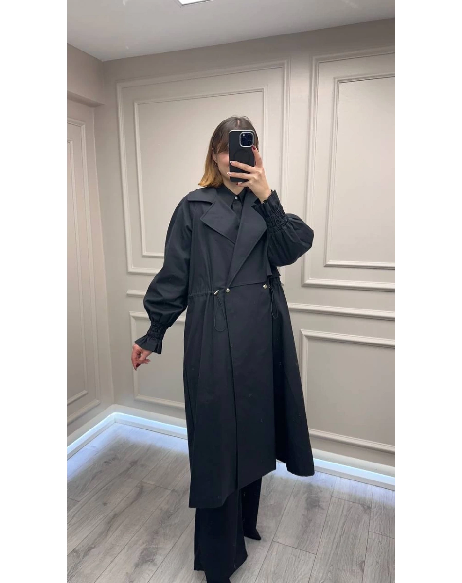 Exquise E25K05103015 Siyah Daniele Trençkot