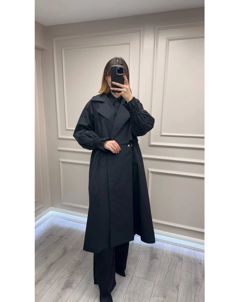 Exquise E25K05103015 Siyah Daniele Trençkot