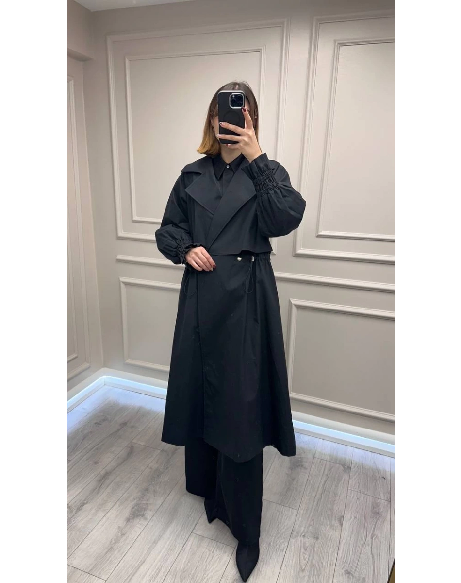 Exquise E25K05103015 Siyah Daniele Trençkot