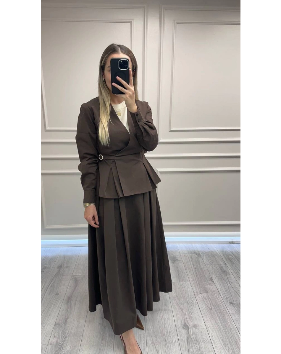 Exquise E25K05108009 Kahve Ashlynn Gömlek