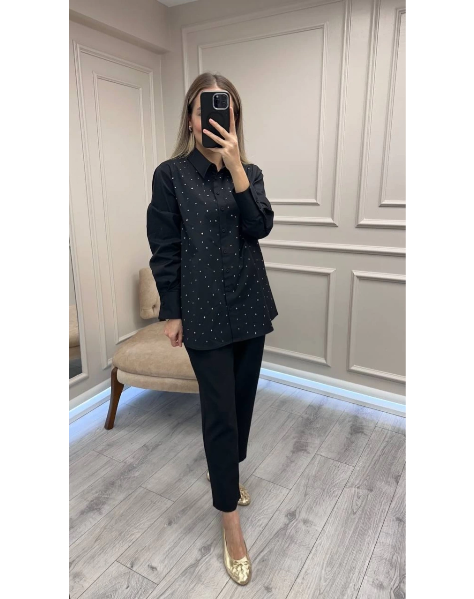 Exquise E25K05108023 Siyah Corrie Gömlek