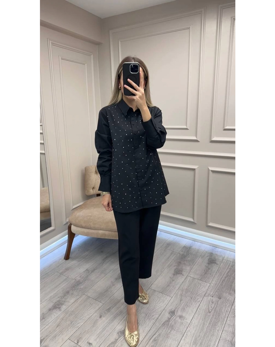 Exquise E25K05108023 Siyah Corrie Gömlek