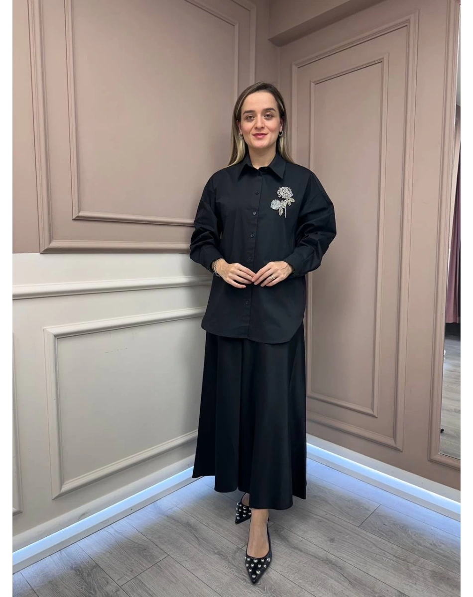 Exquise E25K05108025 Siyah Jaelyn Gömlek