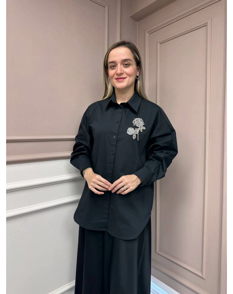 Exquise E25K05108025 Siyah Jaelyn Gömlek