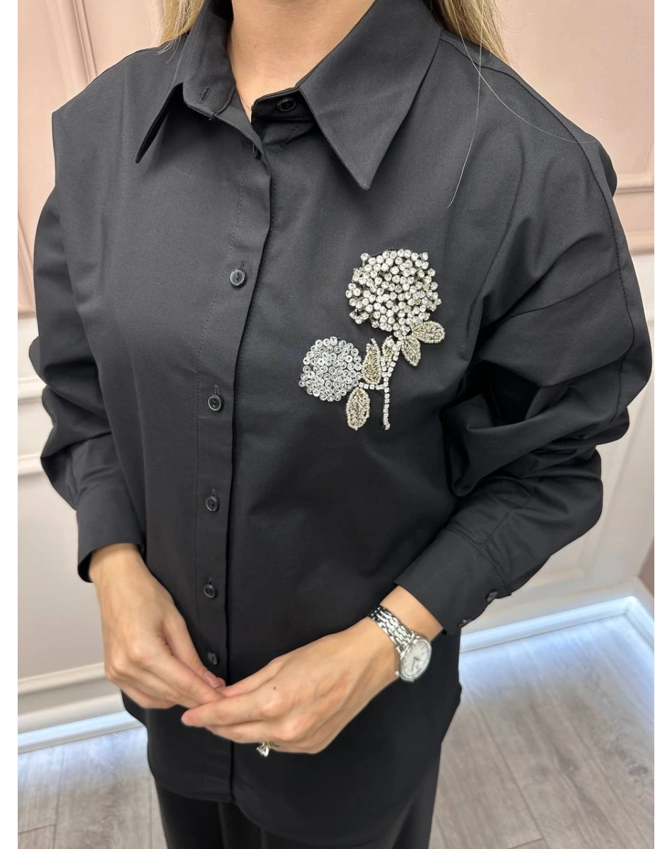 Exquise E25K05108025 Siyah Jaelyn Gömlek