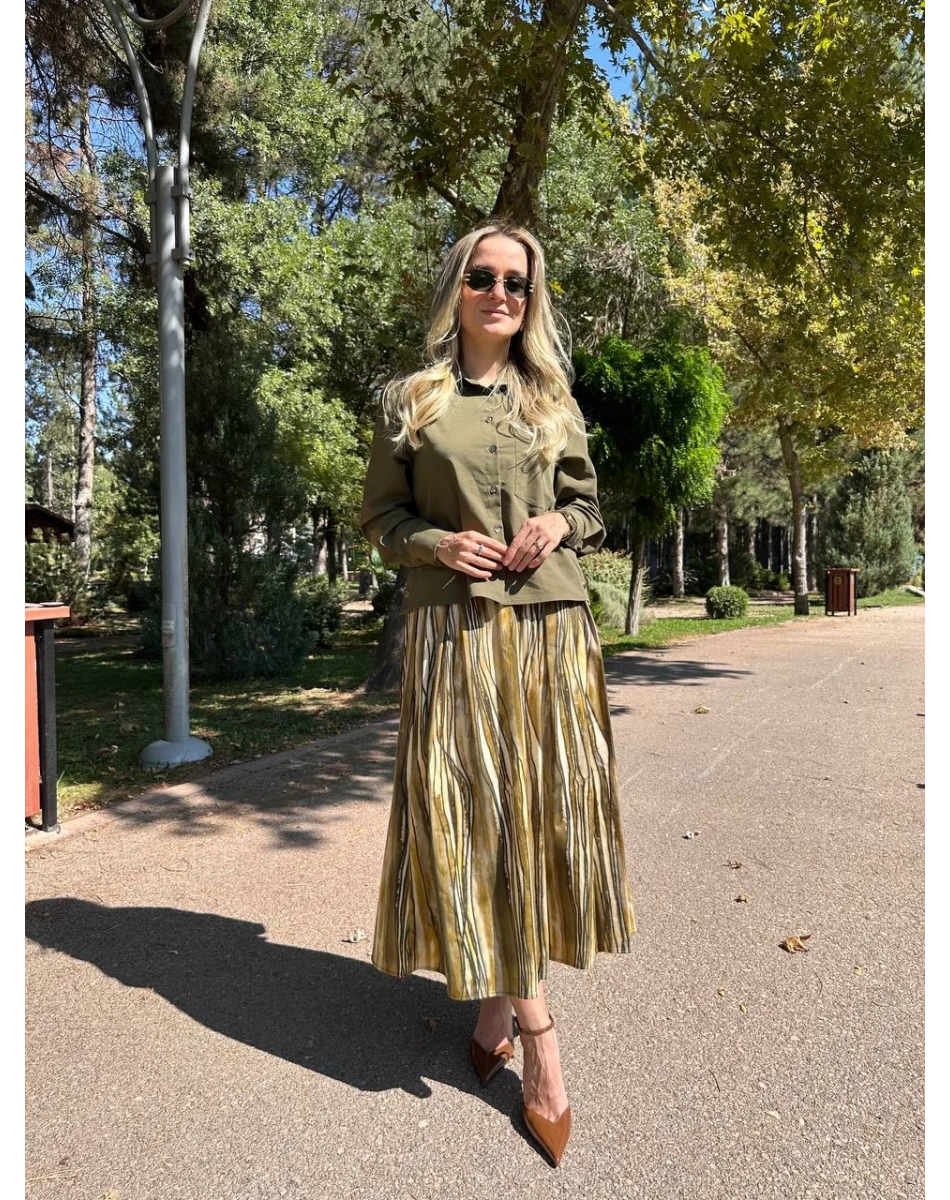 Exquise E25K05115003 Çok Renkli Sloan Etek