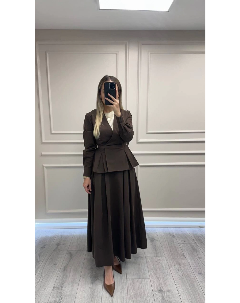 Exquise E25K05115027 Kahve Jakalya Etek