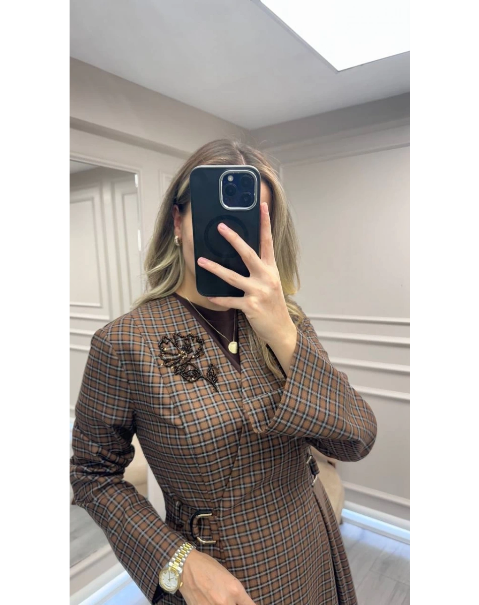 Exquise E25K05118030 Aıla Çok Renkli Elbise